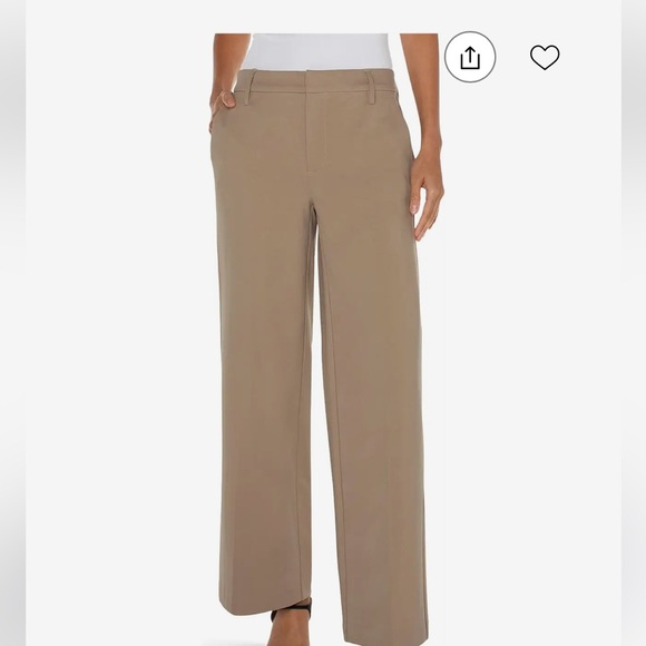 Liverpool Women's Wide Leg Tan Pants - Picture 1 of 5